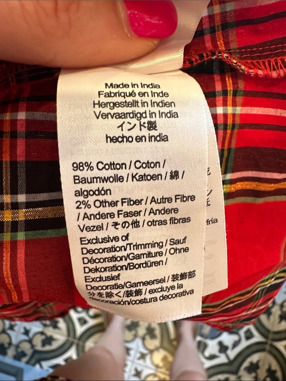 Crewcuts Red Plaid Smocked Short-Sleeve Dress